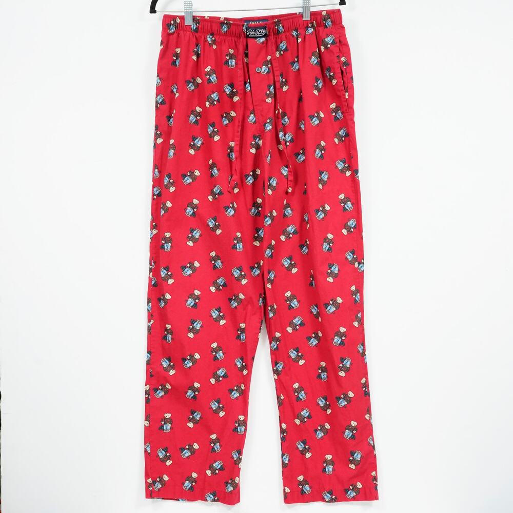 Polo Ralph Lauren Polo Bear Pajama Pants Red Cotton Men's L 31x29